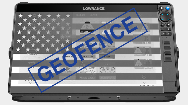 The Lowrance chartplotter with geofencing